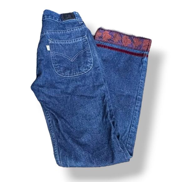 Vintage Levi’s 478 Juniors Bootcut Jeans Low Rise Embroidered Leaf Hem Y2K Boho - Picture 2 of 12